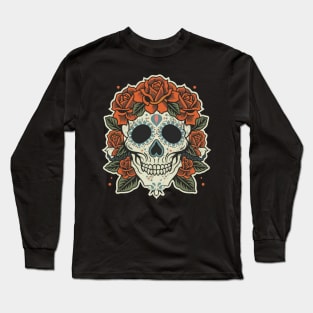 American Traditional Skull Tattoo Long Sleeve T-Shirt